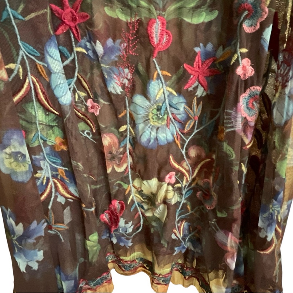 NWT Biya Johnny Was Embroidered Mesh Dress - Picture 3 of 7